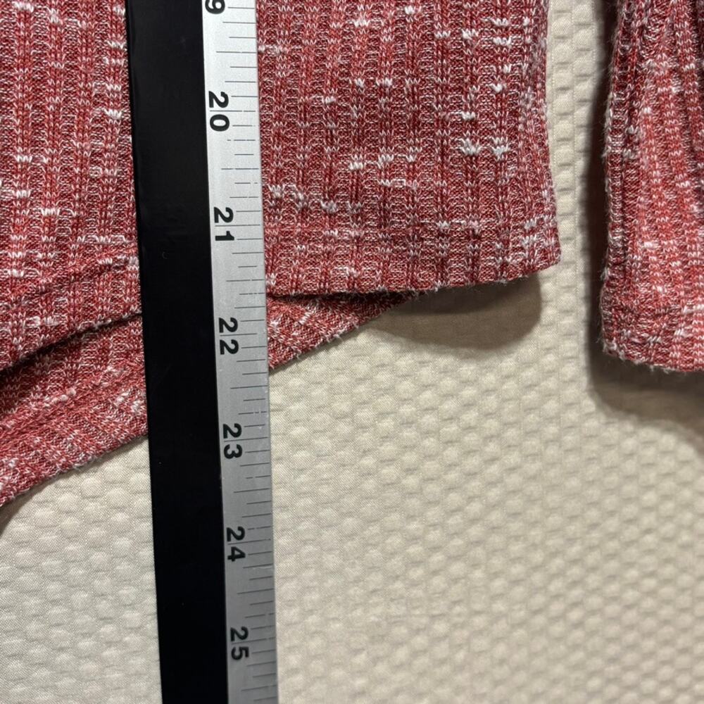 Bobbie Brooks Medium Red Maroon Shirt Tie Front Criss Cross Back 3/4 Sleeves - Picture 7 of 8